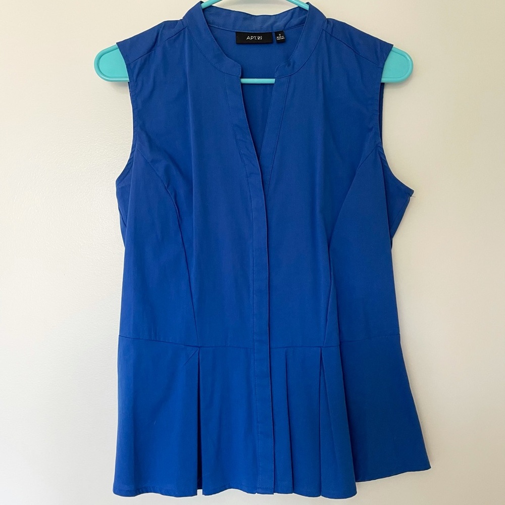 Small Blue Apt. 9 Collared Button-Up Blouse